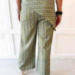 Stripe Overlay Pants - Olive