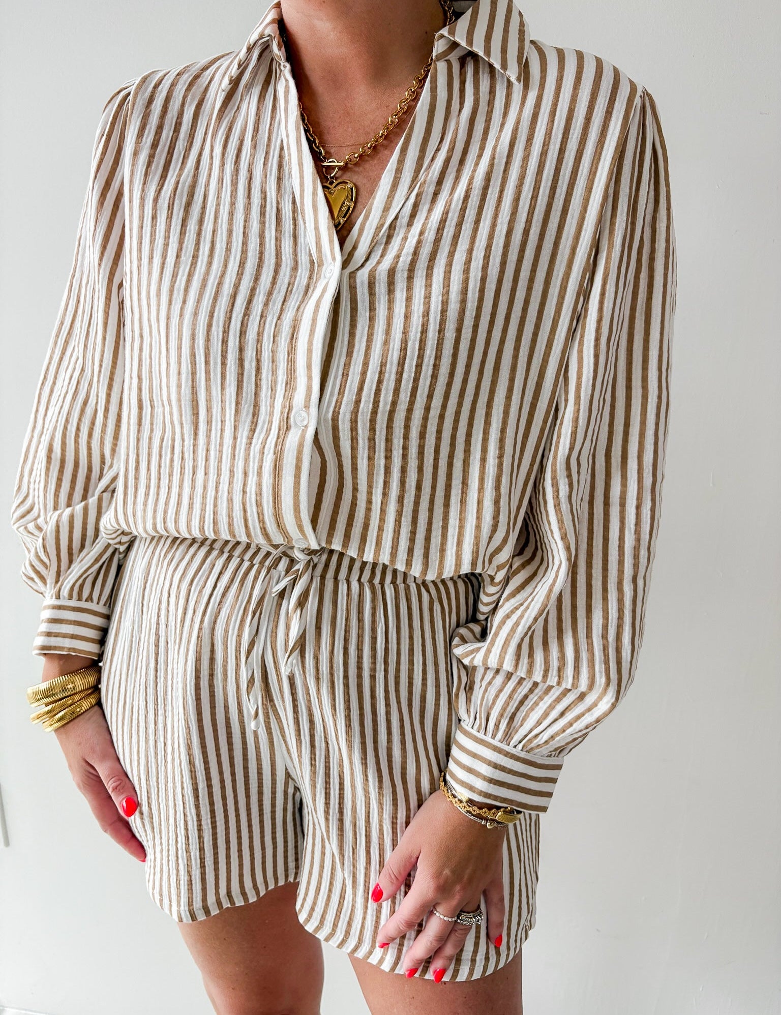 Stripe Shirt & Short Set