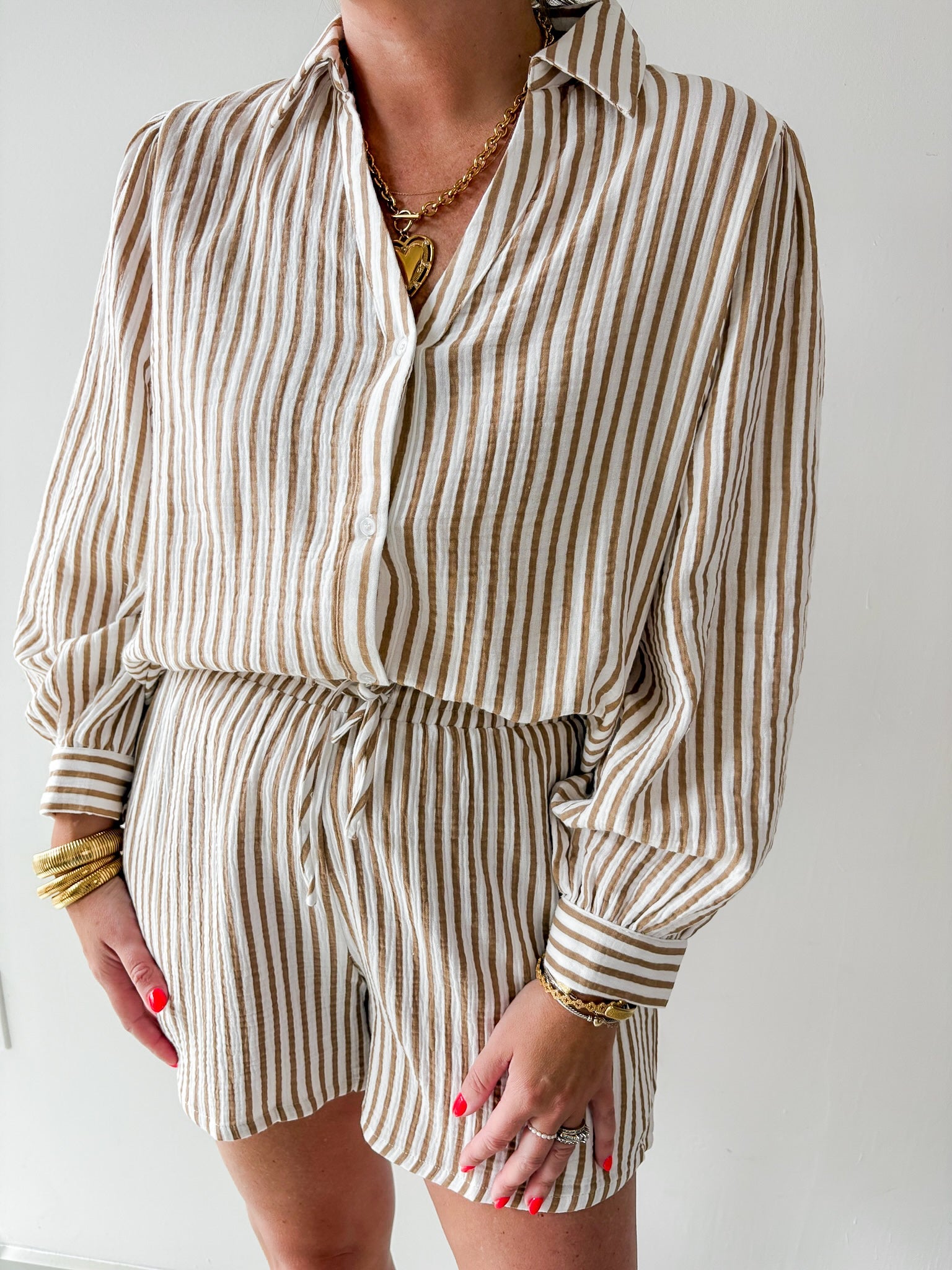 Stripe Shirt & Short Set