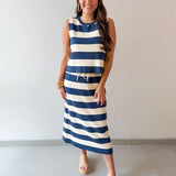 Stripe Tank & Midi Skirt Set