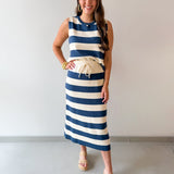 Stripe Tank & Midi Skirt Set