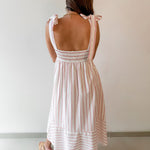 Stripe Tie Strap Midi Dress