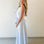 Stripe Top & Midi Skirt Set
