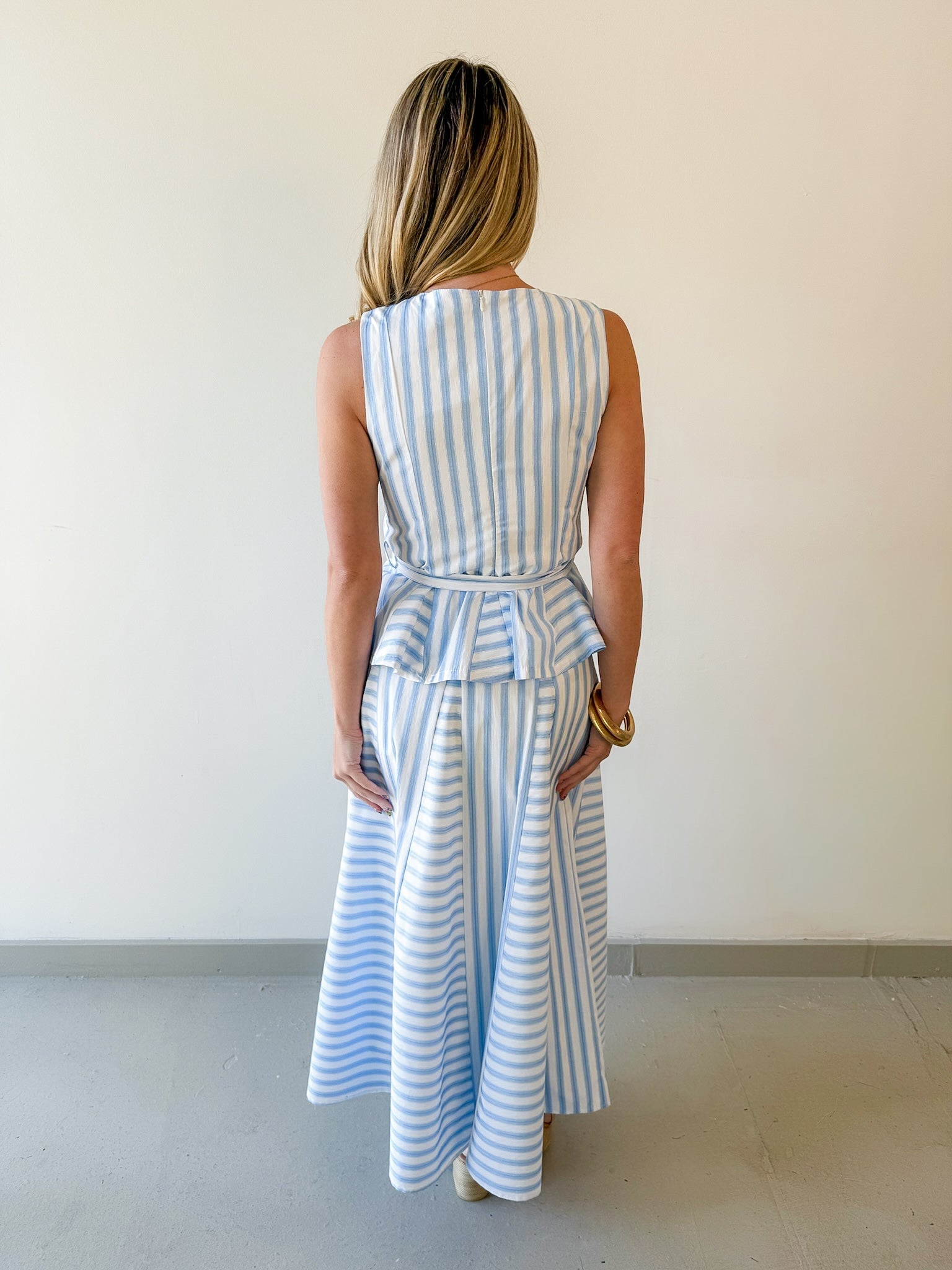 Stripe Top & Midi Skirt Set
