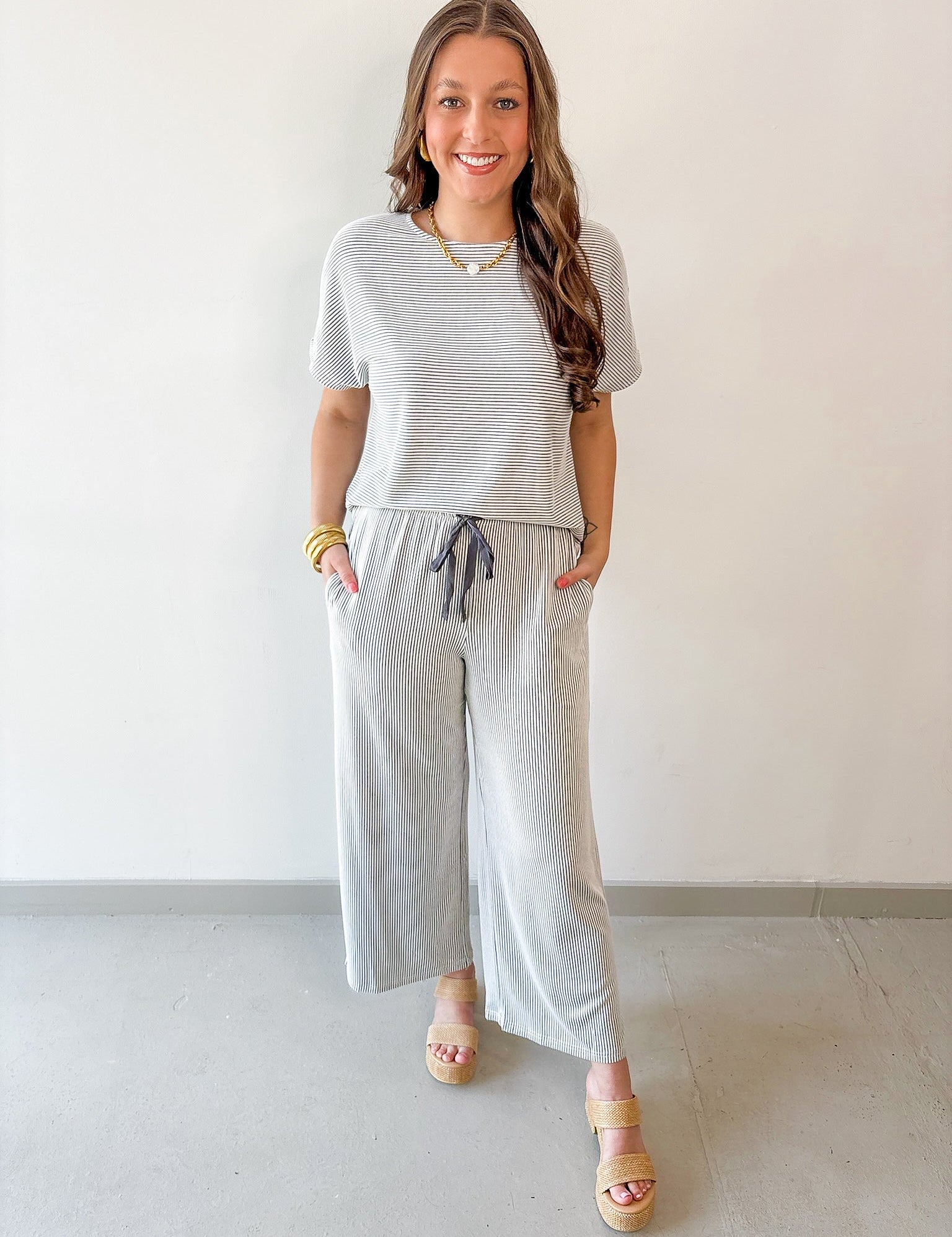 Stripe Top & Pant Set