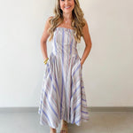 Striped A Line Maxi Dress