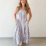 Striped A Line Maxi Dress