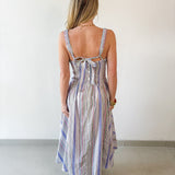 Striped A Line Maxi Dress