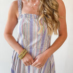 Striped A Line Maxi Dress