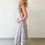 Striped A Line Maxi Dress