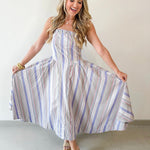 Striped A Line Maxi Dress