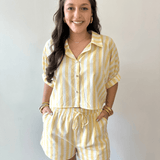 Striped Boxy Shirt & Short Set