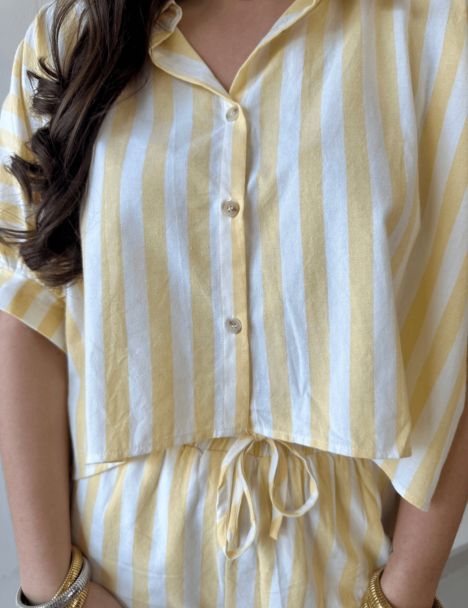Striped Boxy Shirt & Short Set