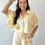 Striped Boxy Shirt & Short Set