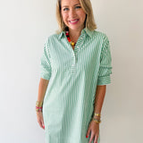 Striped Collared Mini Dress