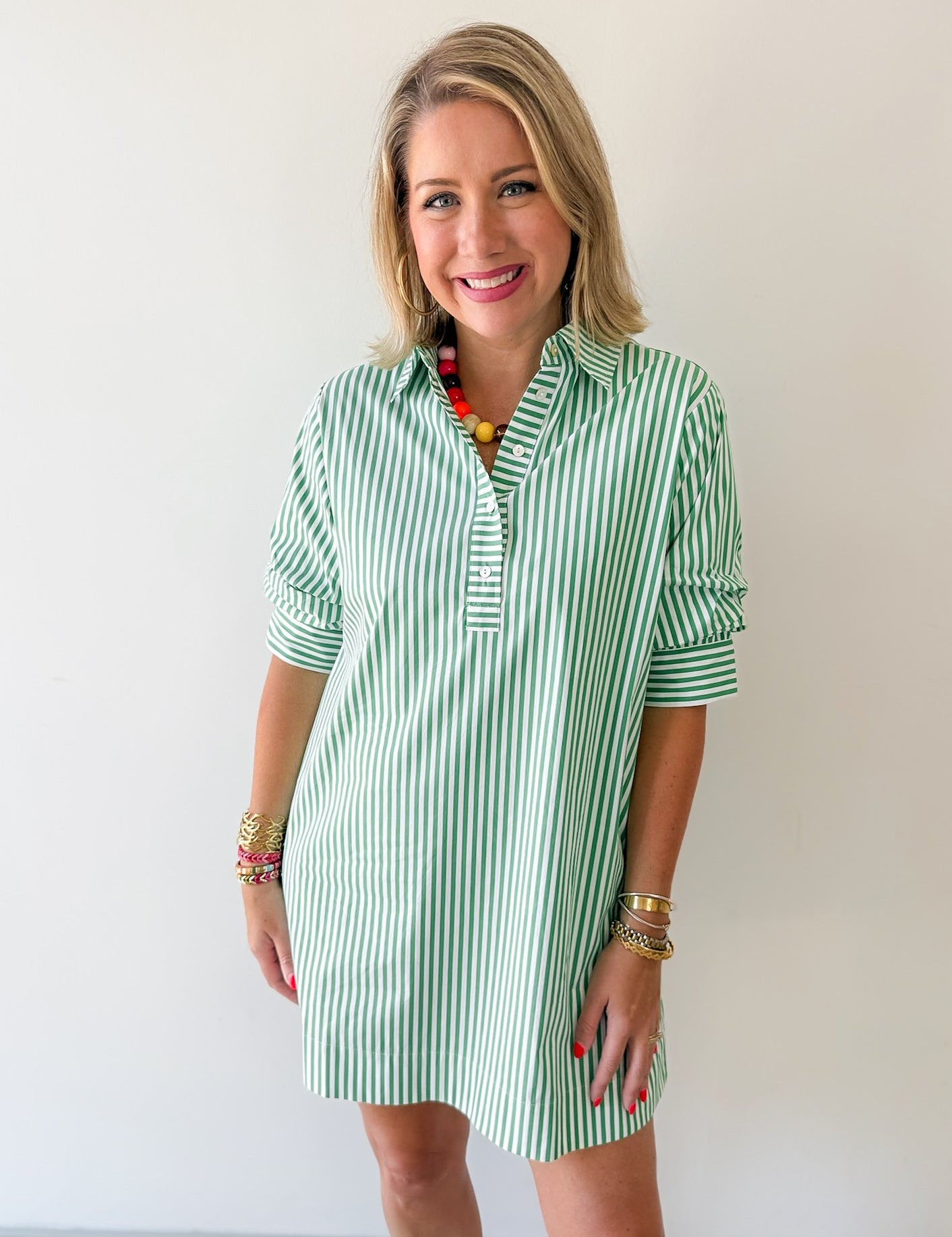 Striped Collared Mini Dress
