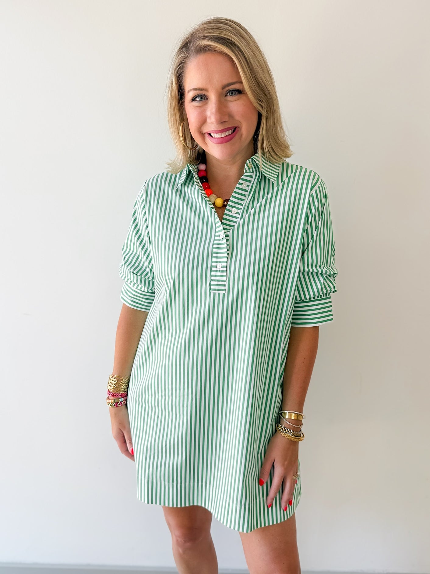 Striped Collared Mini Dress