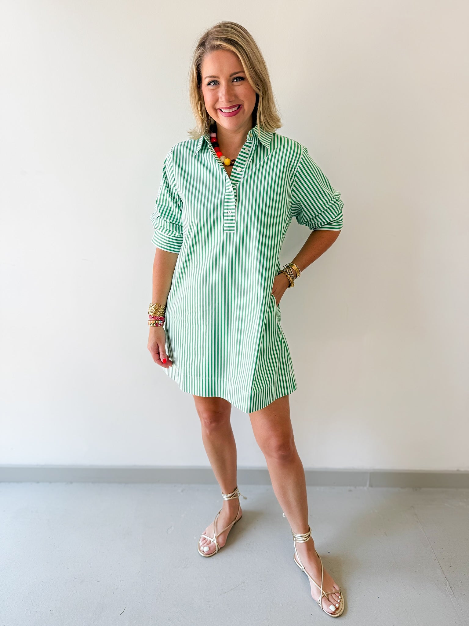 Striped Collared Mini Dress