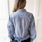 Striped Collared Shirt - Blue