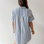 Striped Easy Shirt Dress - Blue
