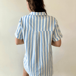 Striped Easy Shirt Dress - Blue