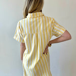 Striped Easy Shirt Dress - Lemon