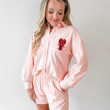 Striped Embroidered Lobster Set