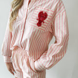 Striped Embroidered Lobster Set