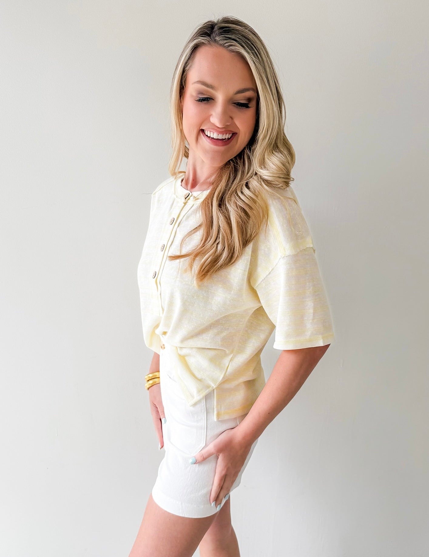 Striped Exposed Seam Boxy Top