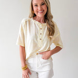 Striped Exposed Seam Boxy Top