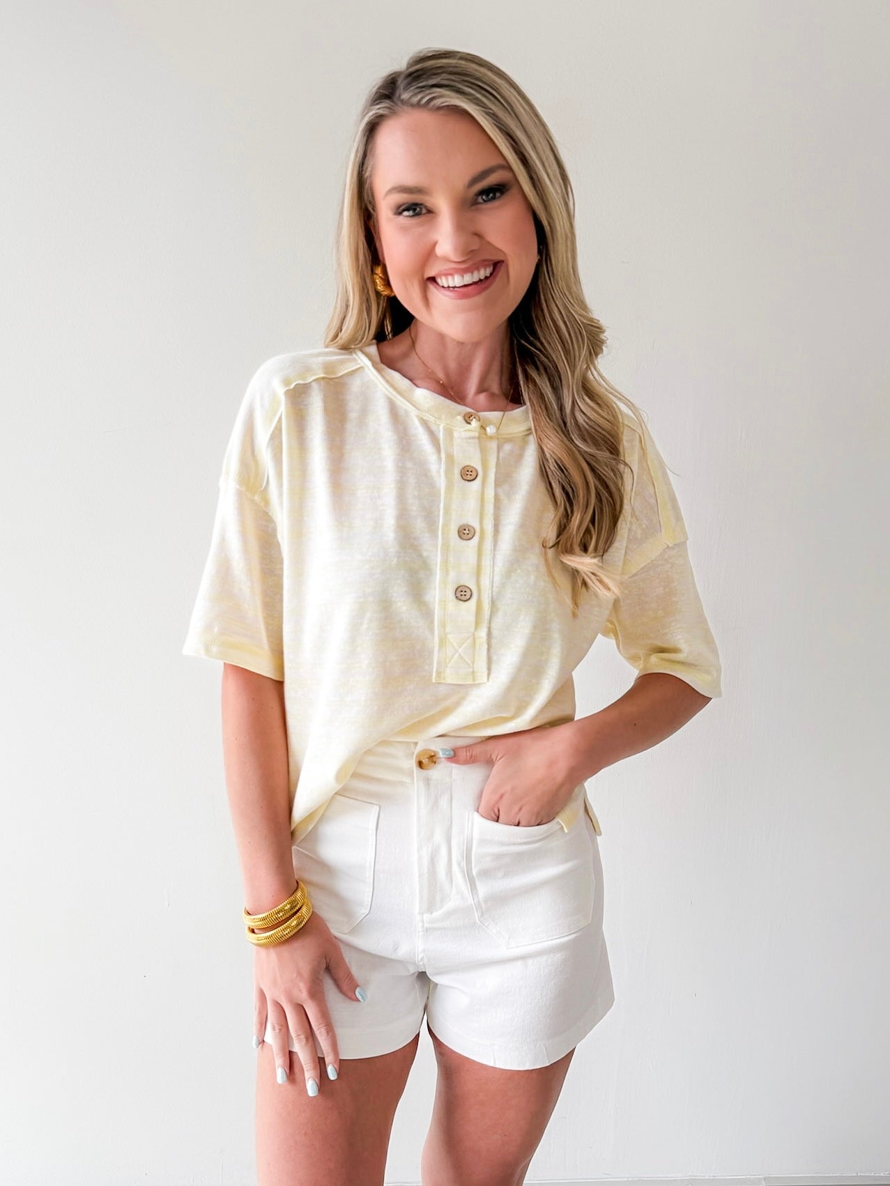 Striped Exposed Seam Boxy Top