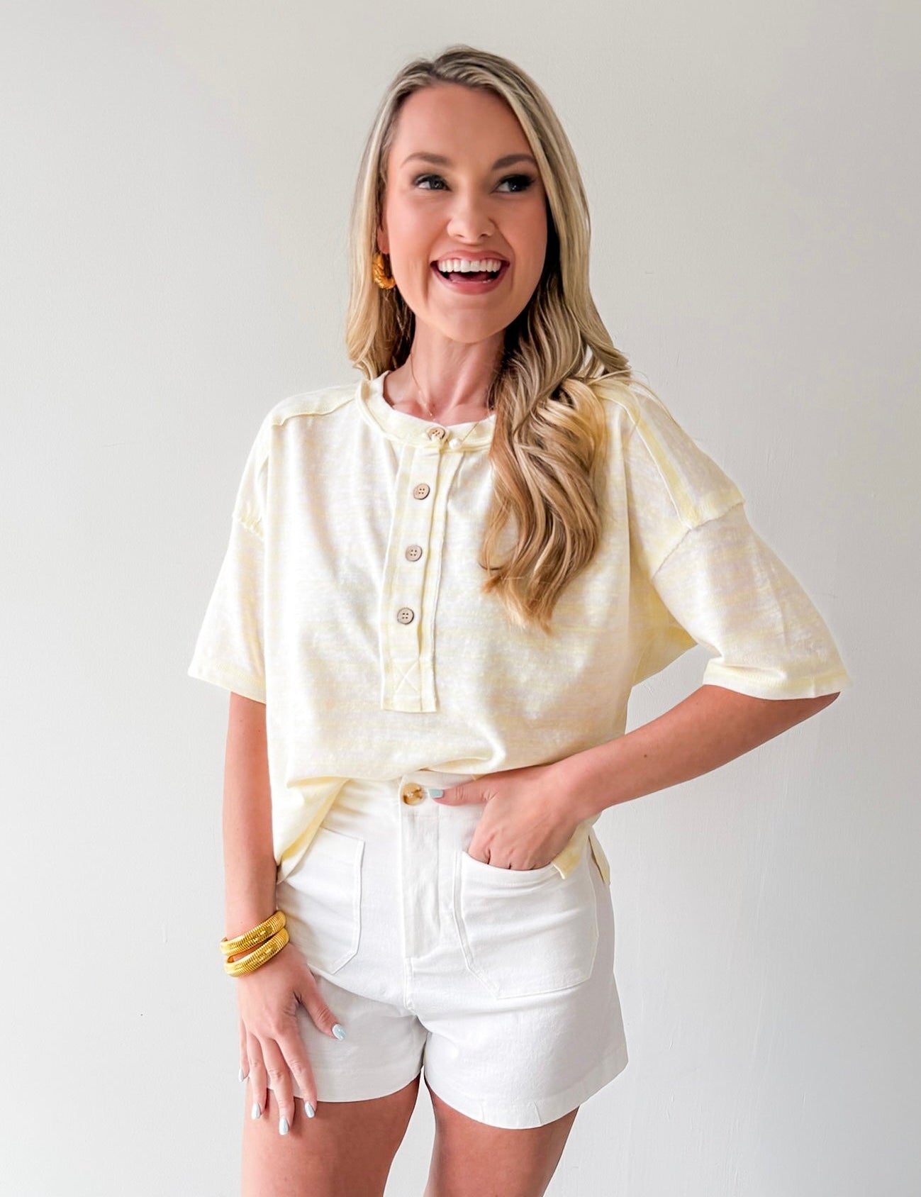 Striped Exposed Seam Boxy Top