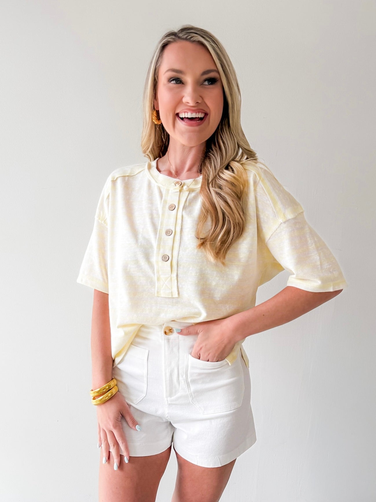 Striped Exposed Seam Boxy Top