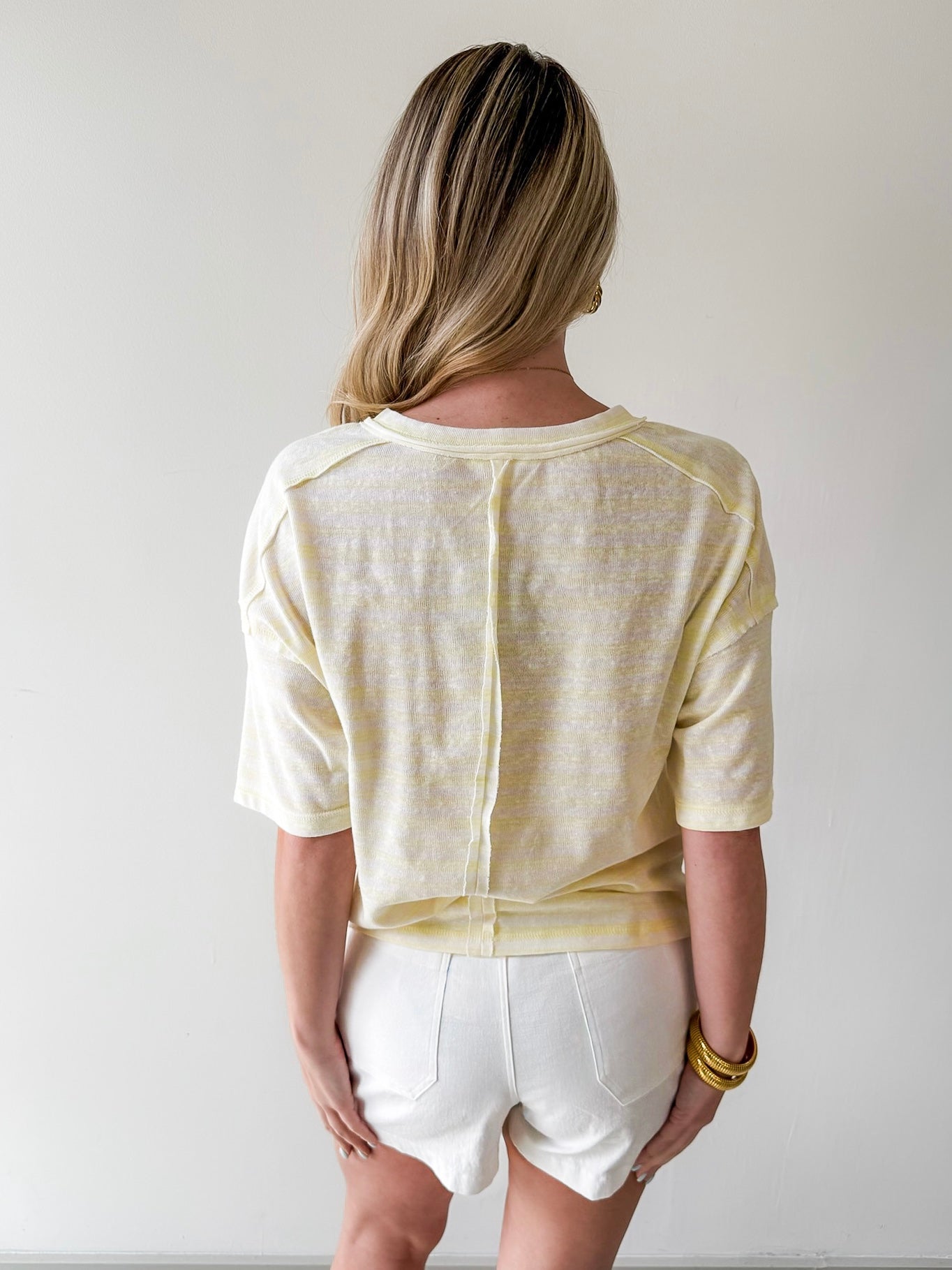 Striped Exposed Seam Boxy Top