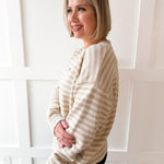 Striped Fish Sweater - Taupe/Sand