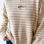 Striped Fish Sweater - Taupe/Sand