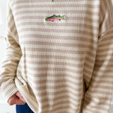 Striped Fish Sweater - Taupe/Sand