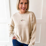 Striped Fish Sweater - Taupe/Sand
