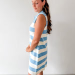 Striped Half Zip Polo Dress