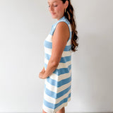Striped Half Zip Polo Dress