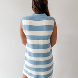 Striped Half Zip Polo Dress