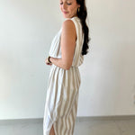Striped Keyhole Maxi Dress