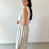 Striped Keyhole Maxi Dress