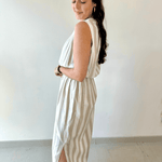 Striped Keyhole Maxi Dress