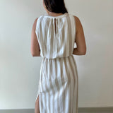 Striped Keyhole Maxi Dress