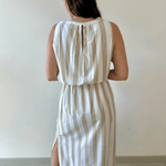 Striped Keyhole Maxi Dress