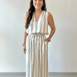 Striped Keyhole Maxi Dress