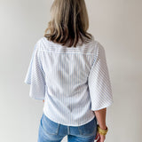 Striped Kimono Buttoned Shirt