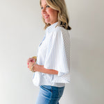 Striped Kimono Buttoned Shirt