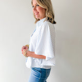 Striped Kimono Buttoned Shirt